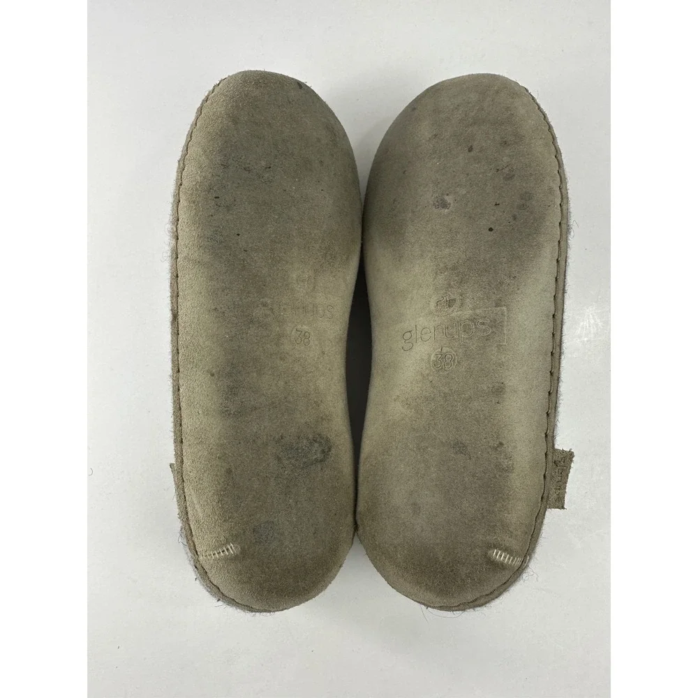 Glerups Wool Shoe W/ Leather Sole Grey Slippers EU Size 38 Equals US W 8 | M 6.5 - Picture 8 of 14